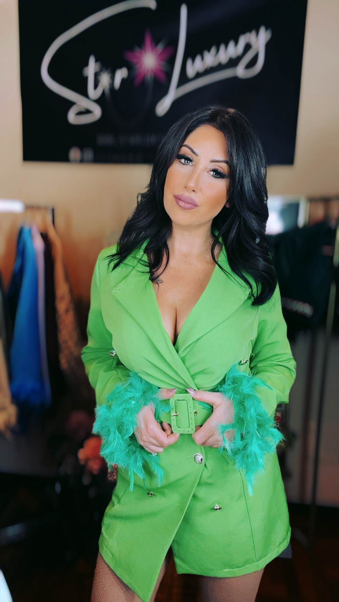 Blazer with belt - Green