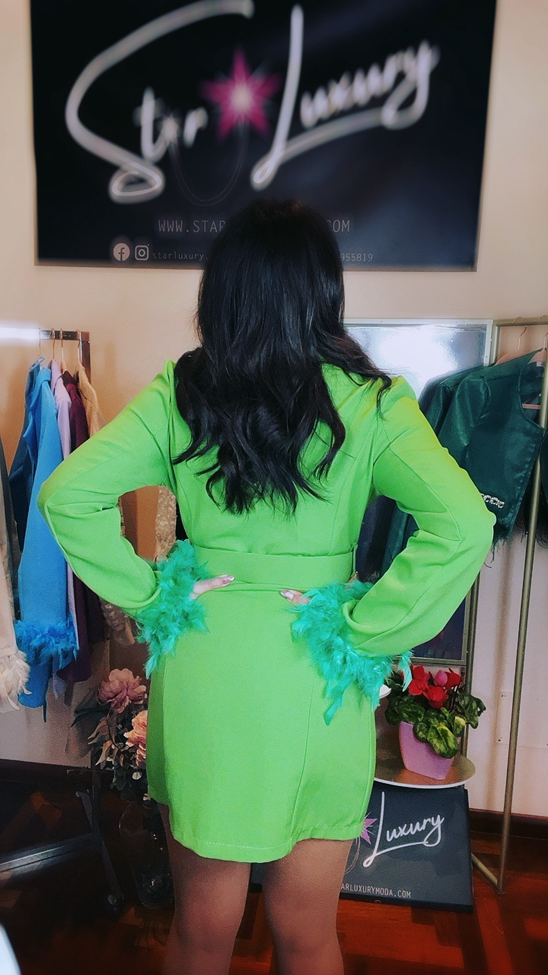 Blazer with belt - Green