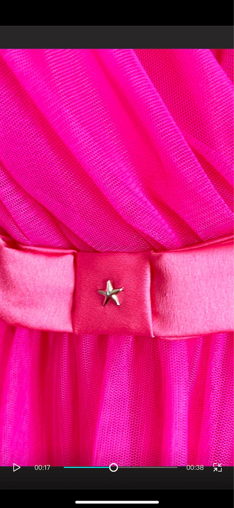 Abito lungo in tulle con stelline - Fucsia