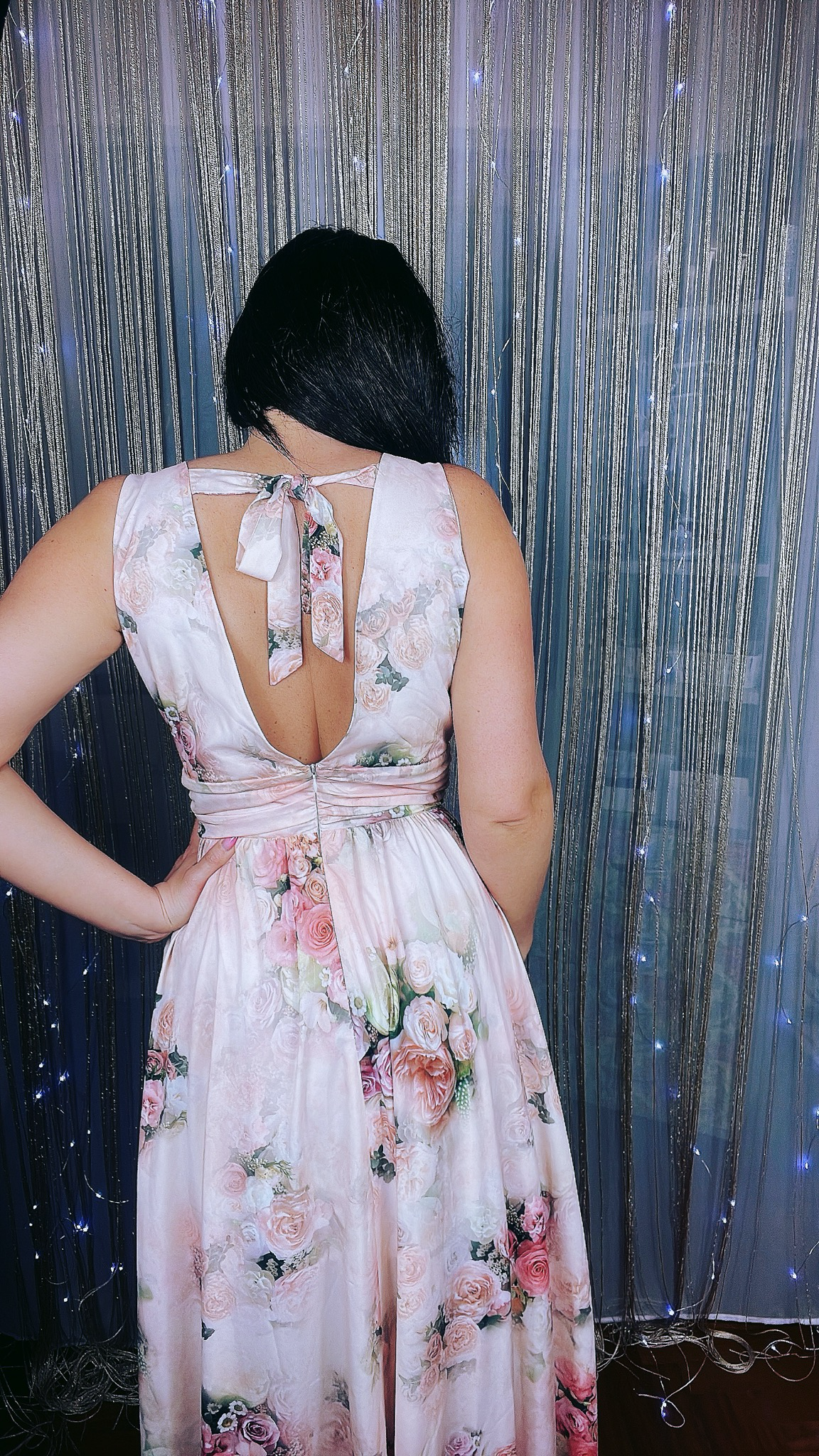 Long Dress with Maxi Slit - Pink