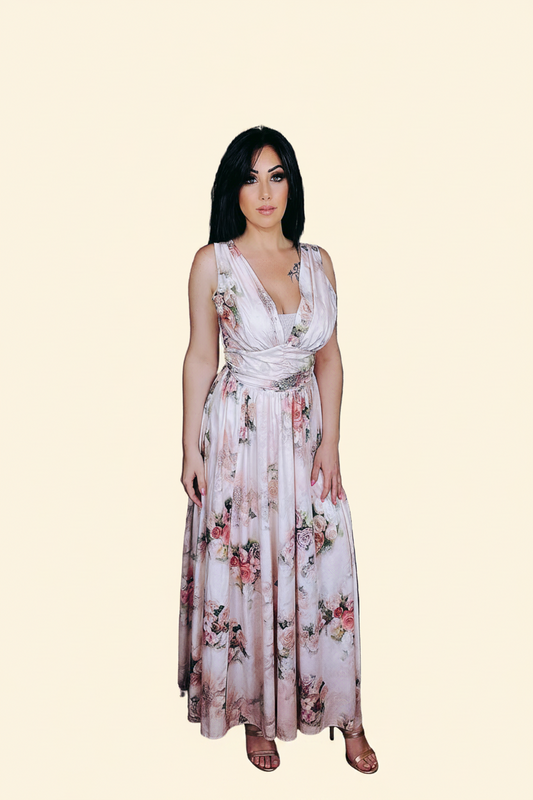 Abito lungo con Maxi Spacco - Rosa