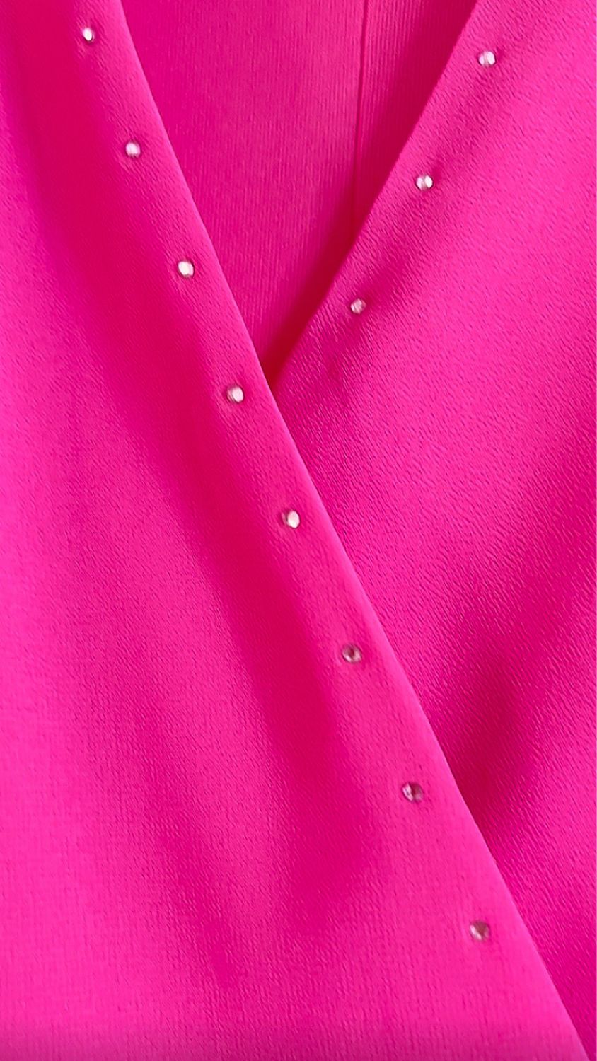 Long Chiffon Dress - Fuchsia 