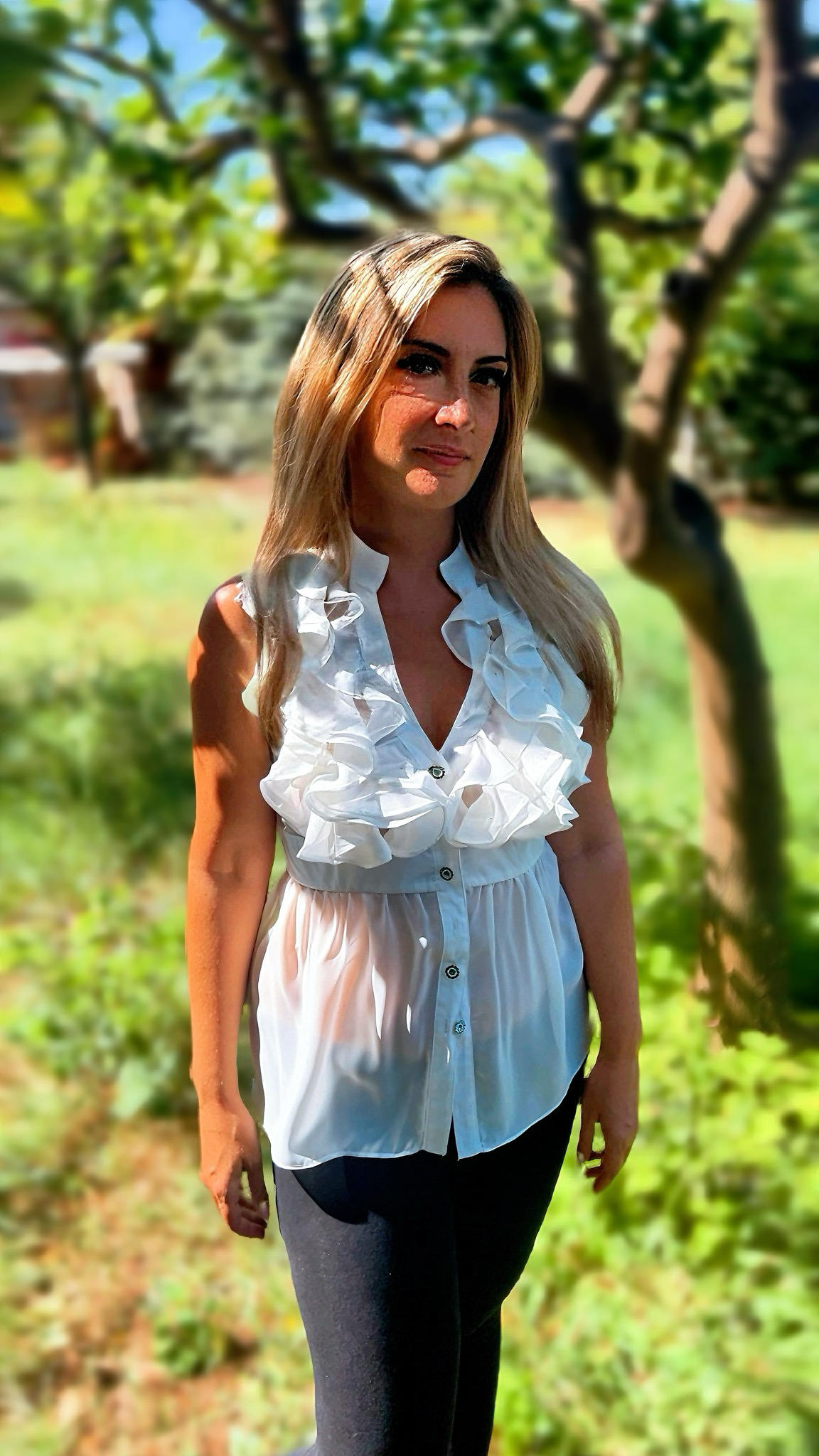 Ruffled Shirt - White