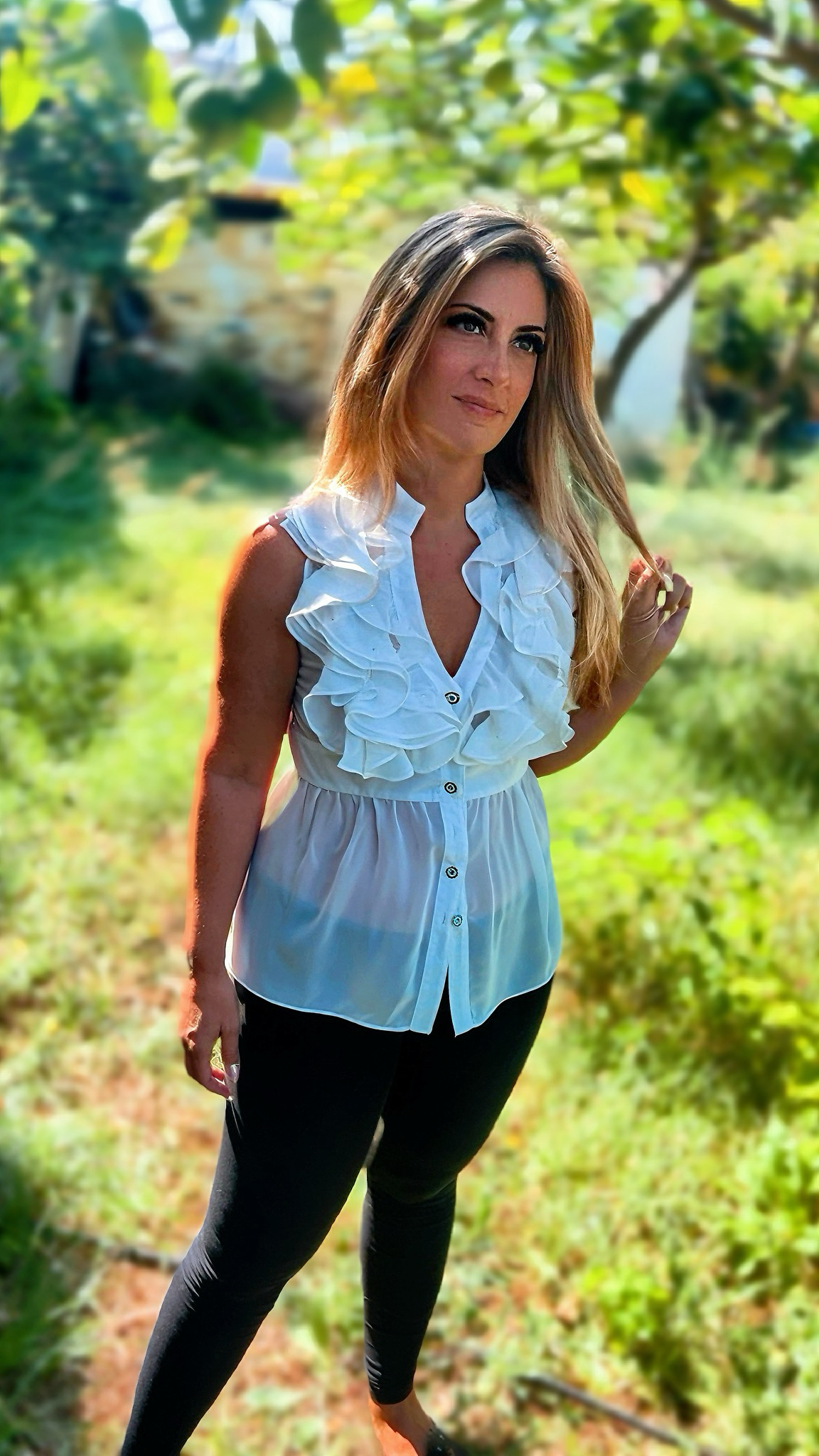 Ruffled Shirt - White