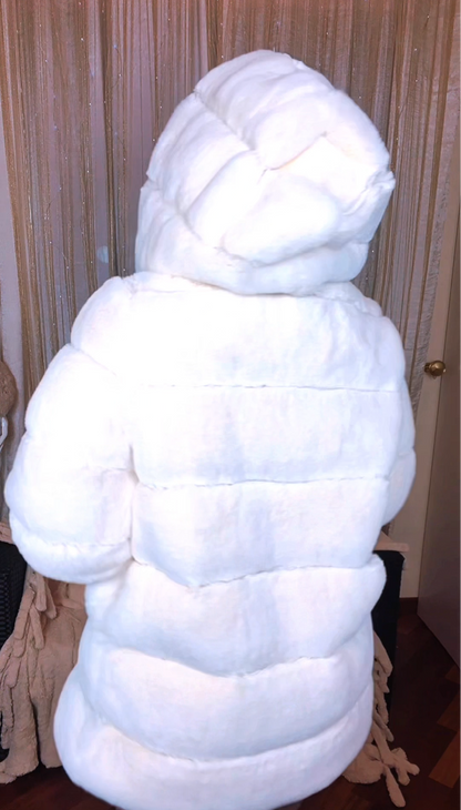 Faux Fur with Hood - White