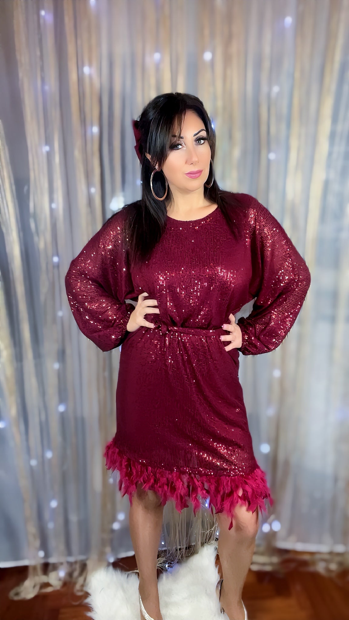 Flared dress with sequins