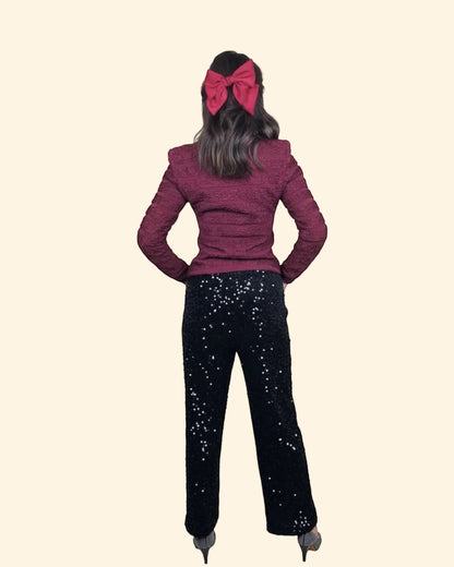 Blusa Strutturata in Pizzo – Borgogna