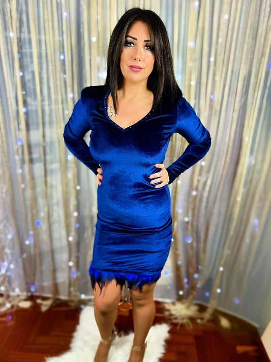Velvet Dress - Blue