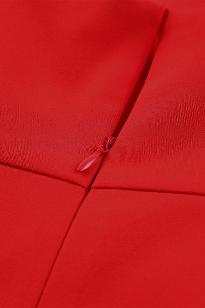 Backless Sheath Dress - Red