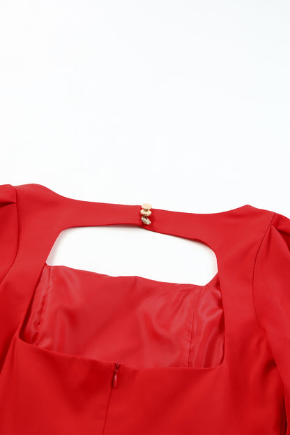 Backless Sheath Dress - Red