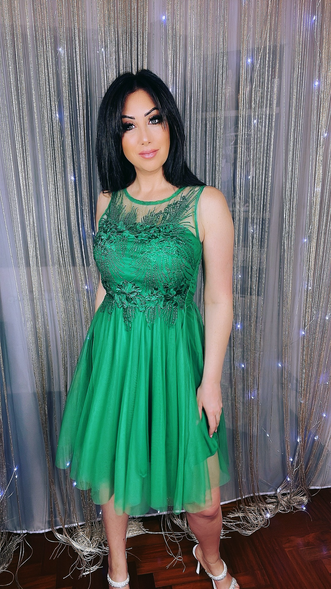 Elegant Tulle Dress - Green