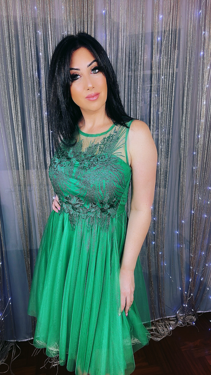 Elegant Tulle Dress - Green