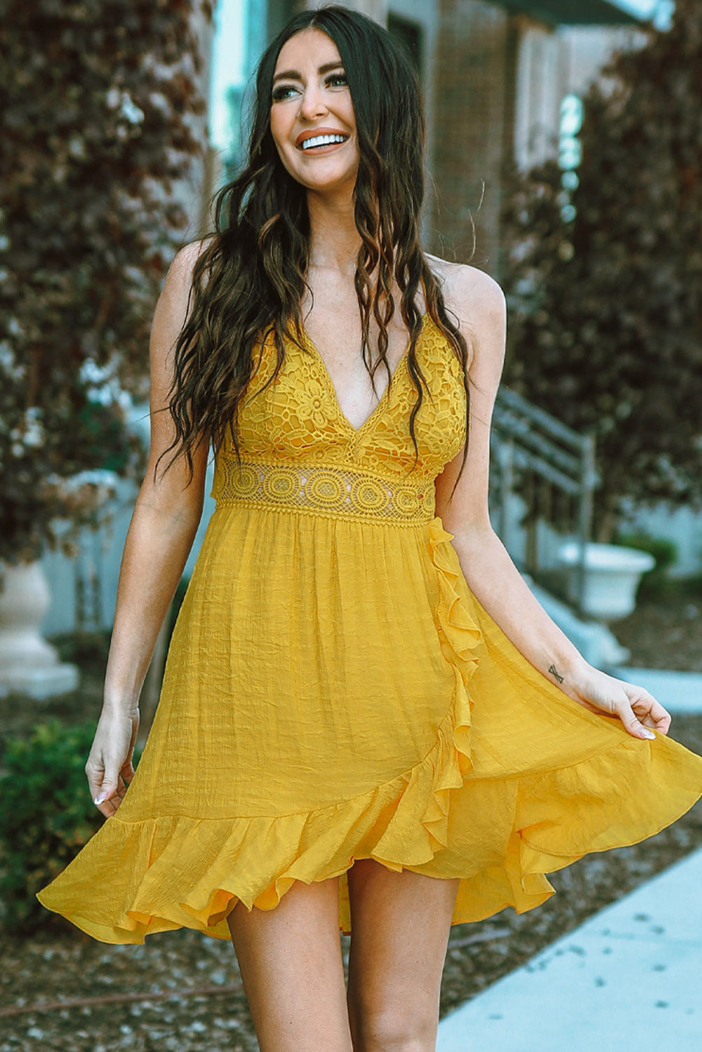 Macramé Dress - Yellow