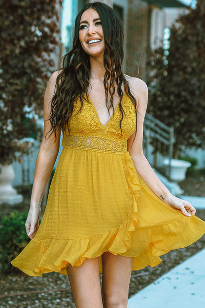 Macramé Dress - Yellow
