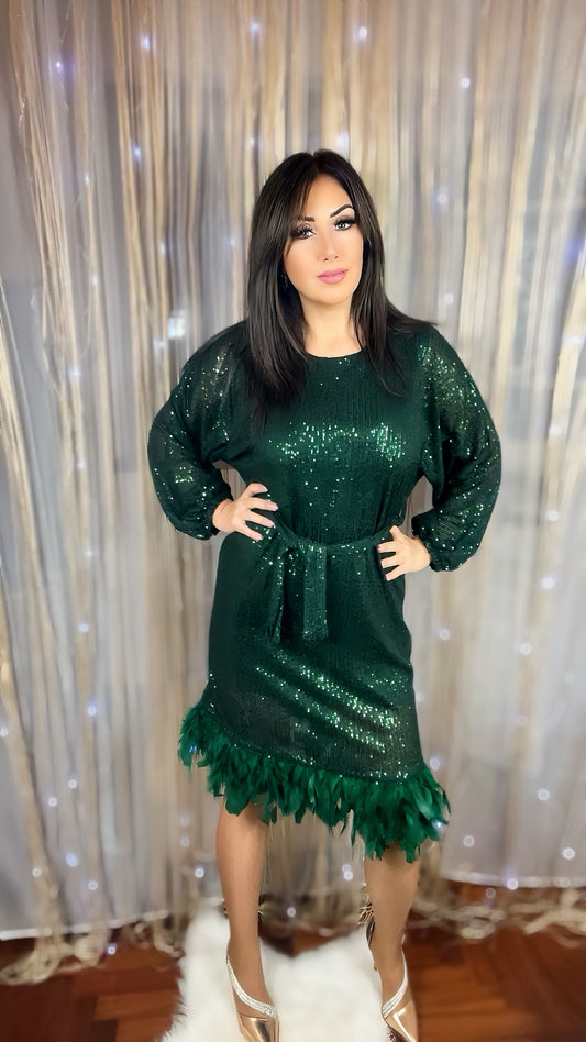 Flared dress with sequins