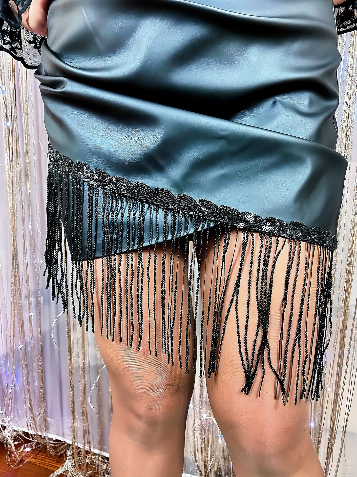 Faux Leather Mini Skirt - Black