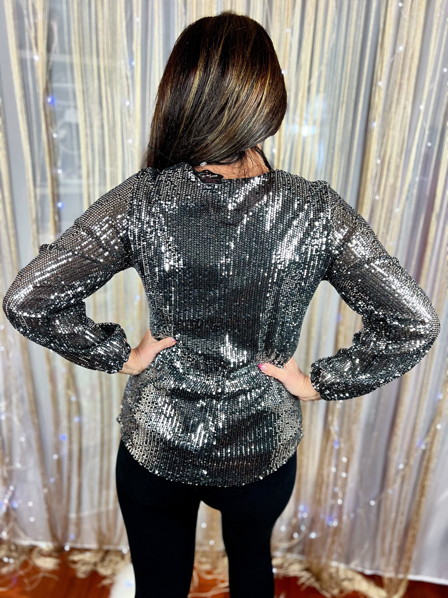 Sequined blouse - Silver