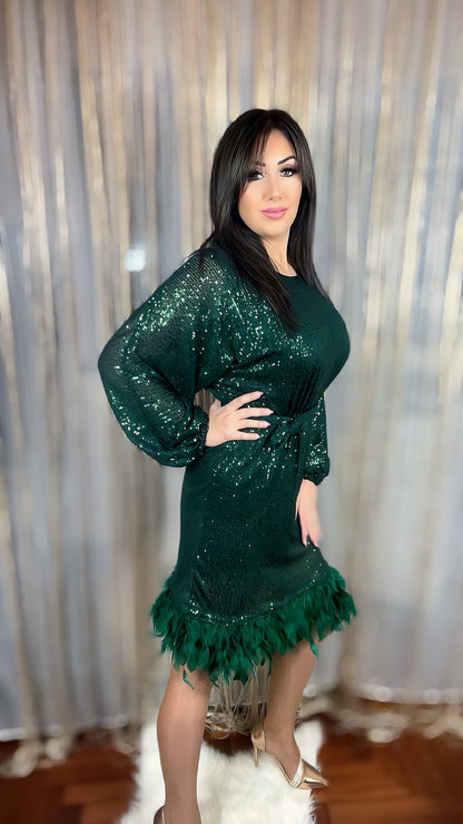 Flared dress with sequins