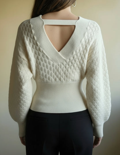 Pullover Nido d’ape - Crema