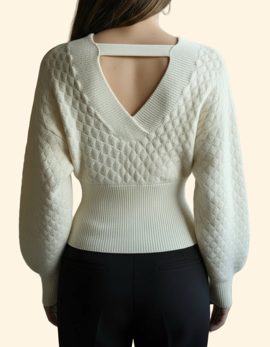 Pullover Nido d’ape - Crema