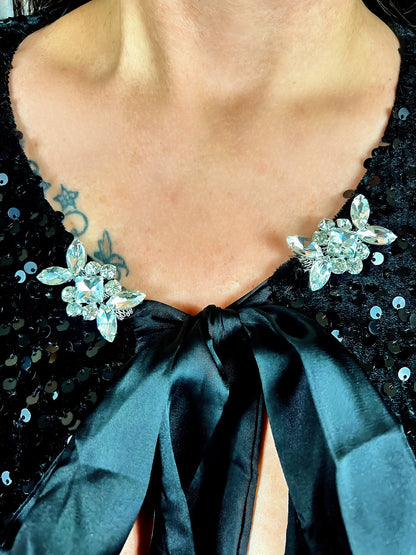 Sequin jacket with bows