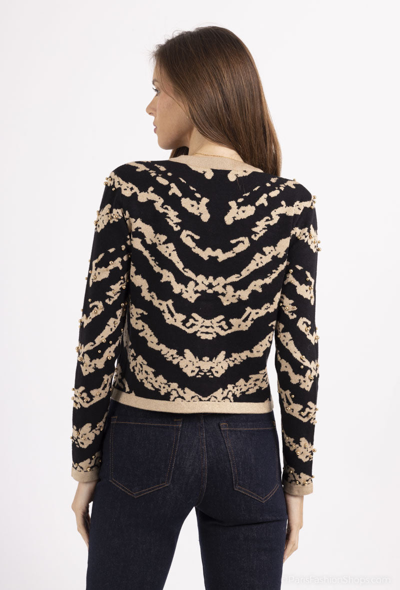 Lurex Cardigan with Pearls